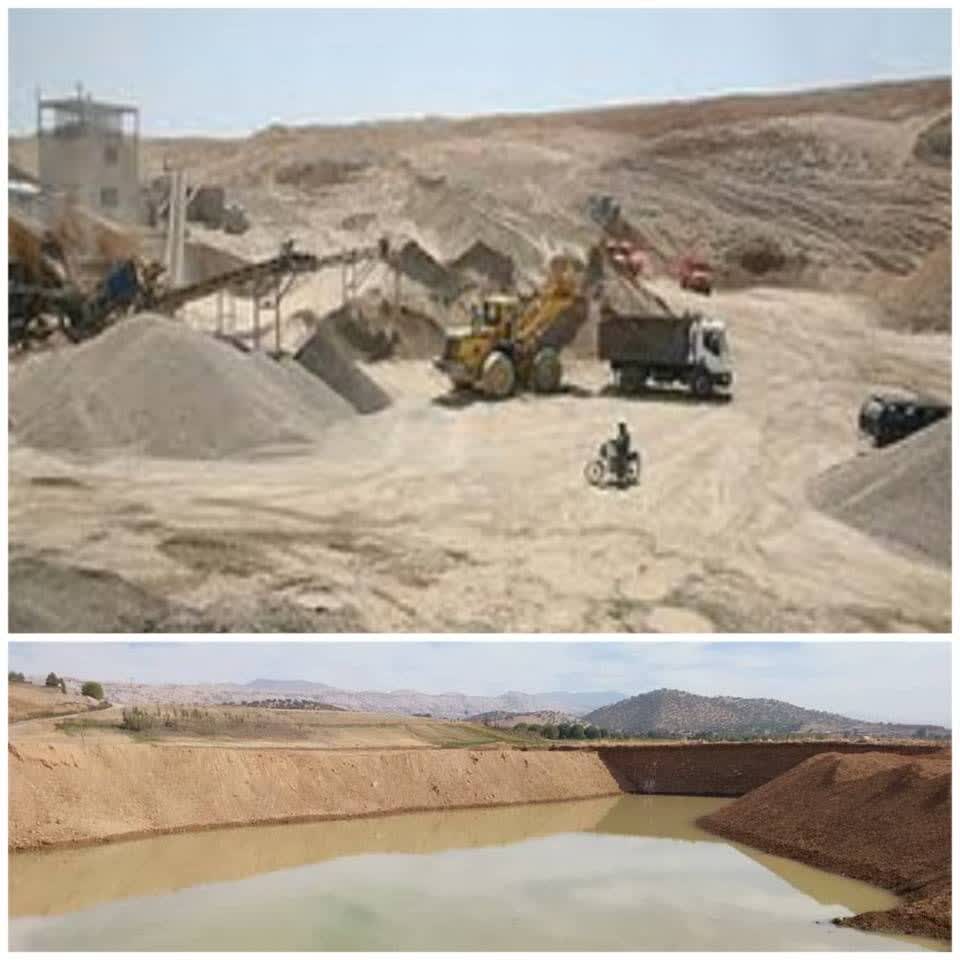 ساخت و احداث حوضچه ترسیب در کارگاه شن و ماسه دارحوض پیریجد خرم آباد